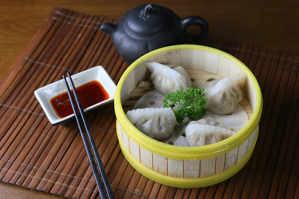 Steamed beef & corn dumpings